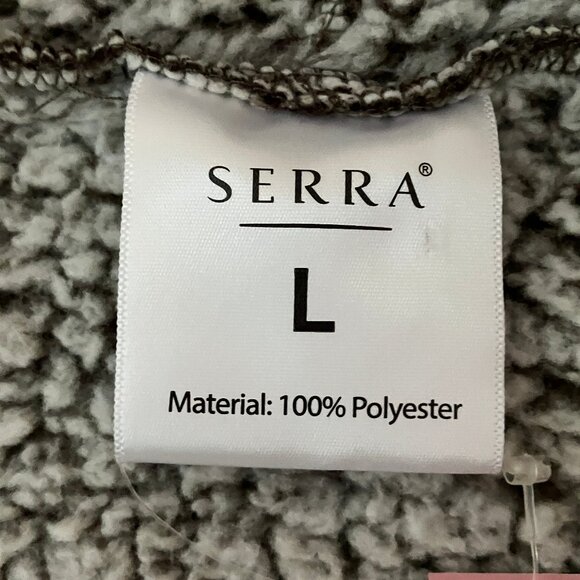 SERRA Ladies' Fur Vest Hoodie Gray color  2 side pockets Polyester Open front - Picture 6 of 15